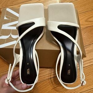 Zara Cream and Black Heels